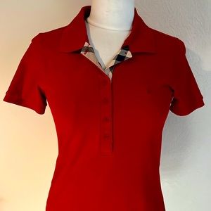 Burberry red polo shirt